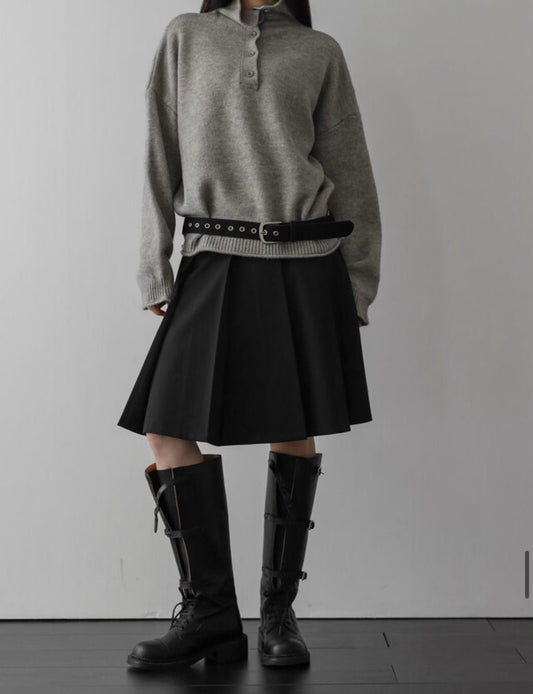 五分西裝百褶裙