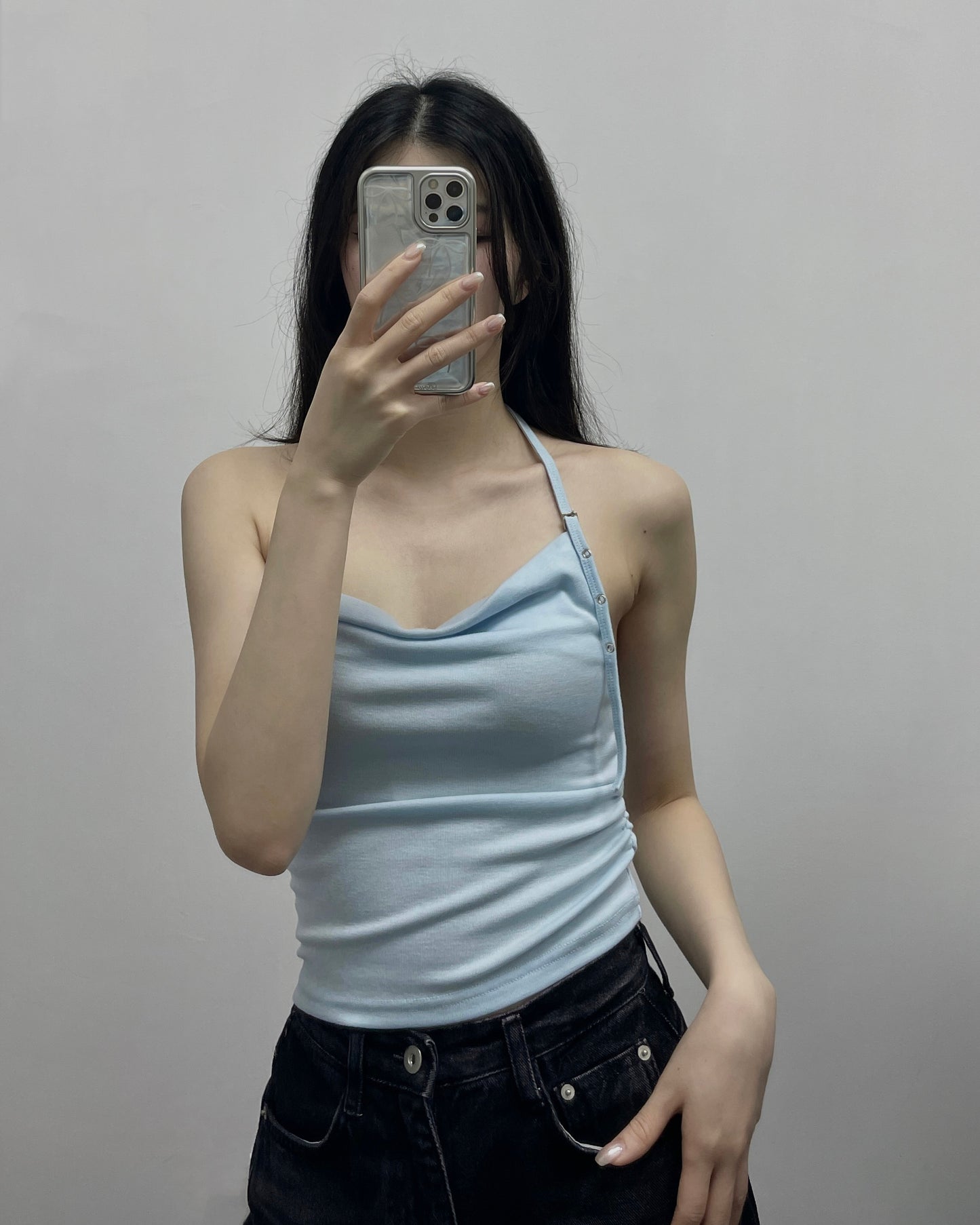 掛頸露背背心