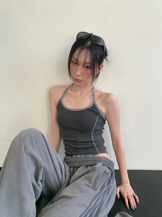 反車線掛頸綁帶背心