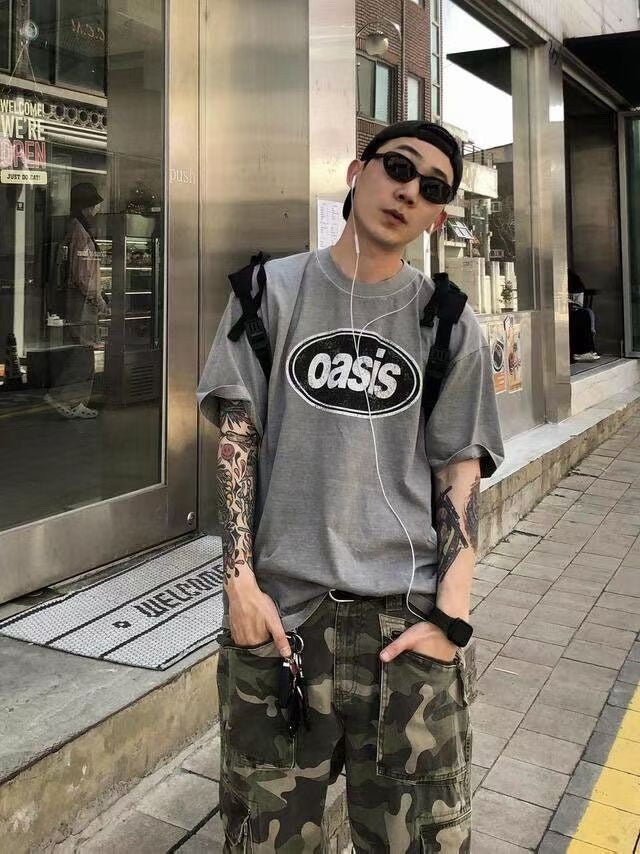 復古做舊感unisex Tee
