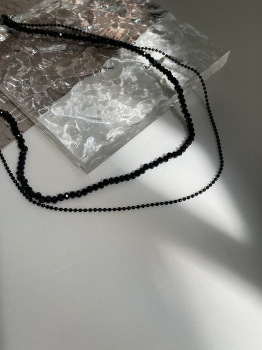 黑尖晶雙層疊戴項鏈
