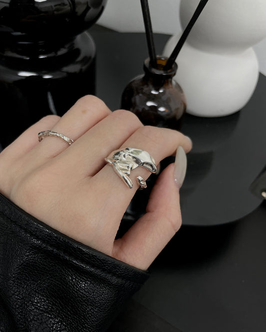 不規則錫箔開口戒指