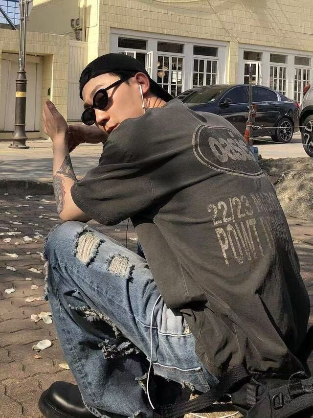 復古做舊感unisex Tee
