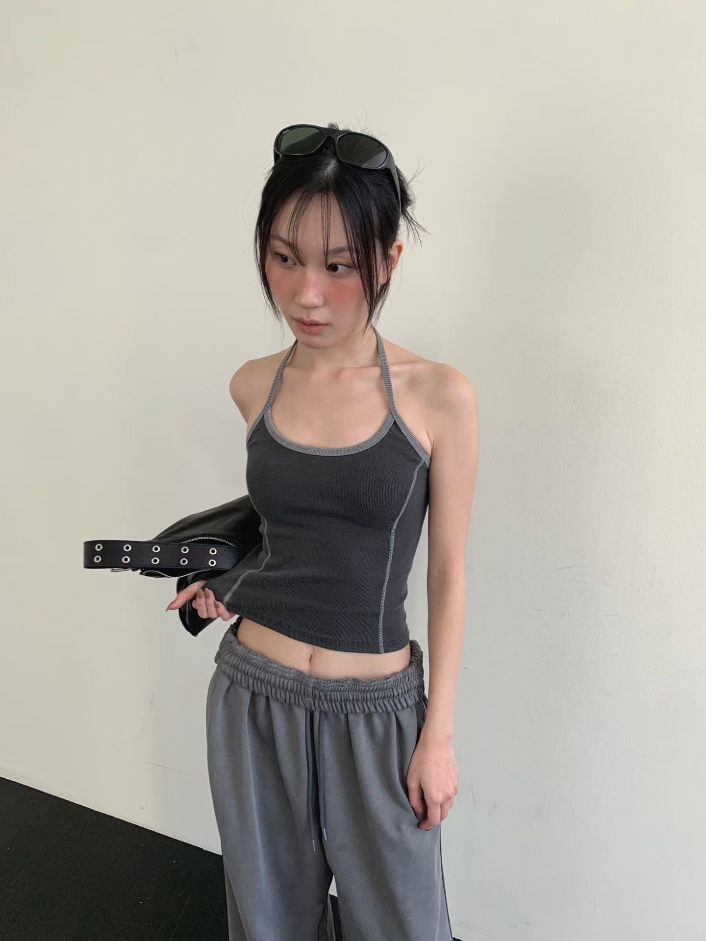 反車線掛頸綁帶背心