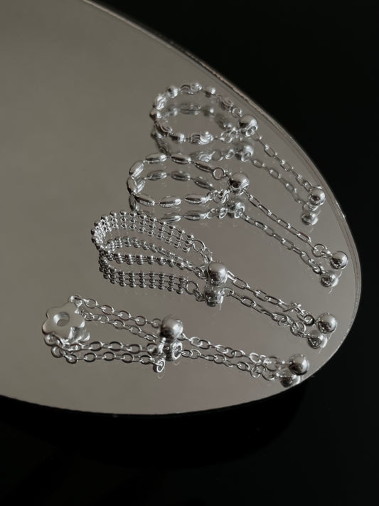 925 silver 抽拉鏈條戒指￼