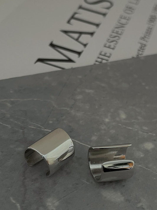 925 Silver 寬面耳骨夾(單隻)