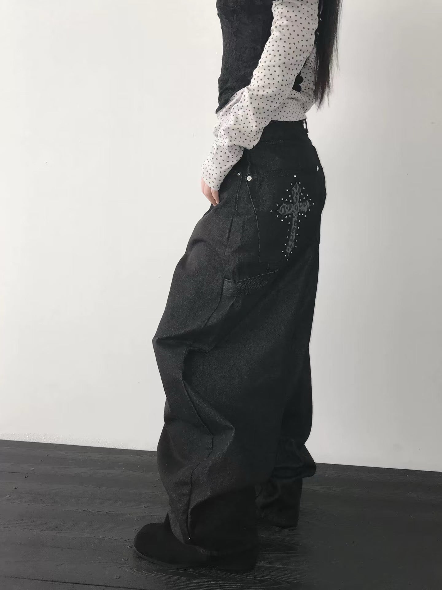 豹紋十字架簾刀褲