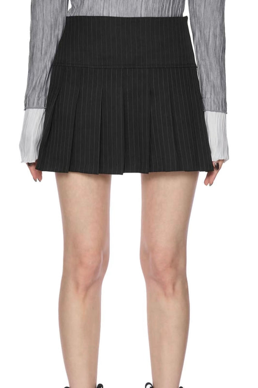 條紋西裝百褶裙