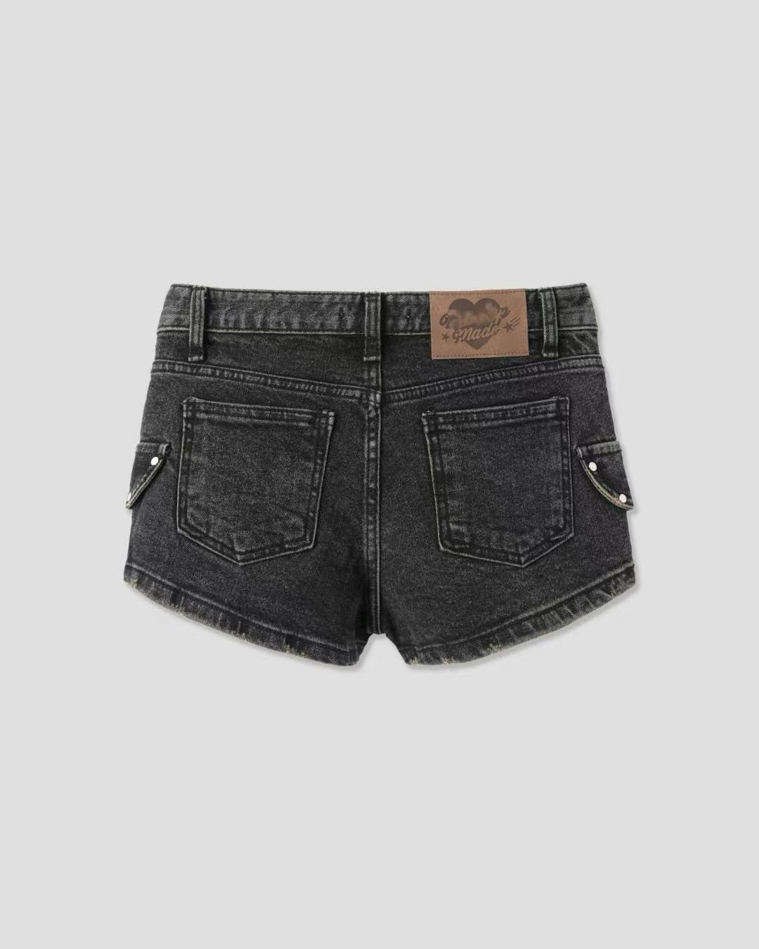 假口袋短牛仔褲