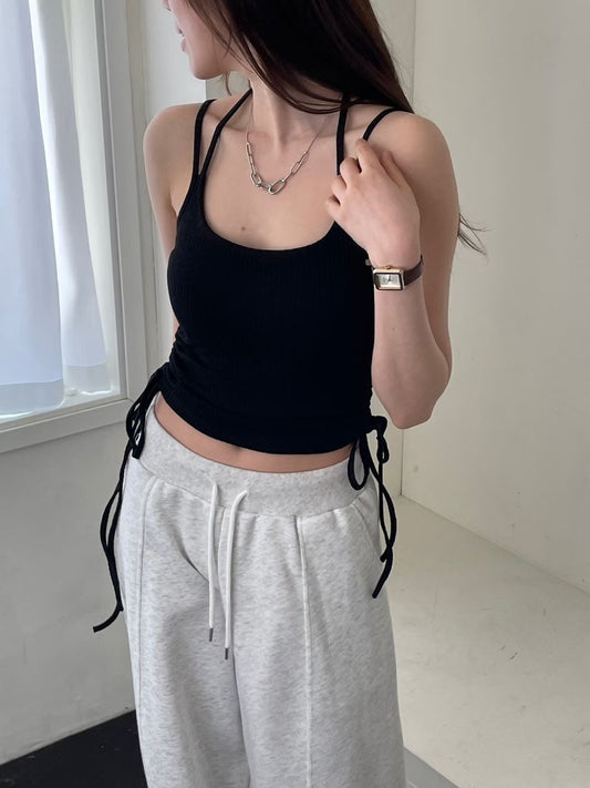 吊帶蝴蝶結Top (內附胸墊）￼