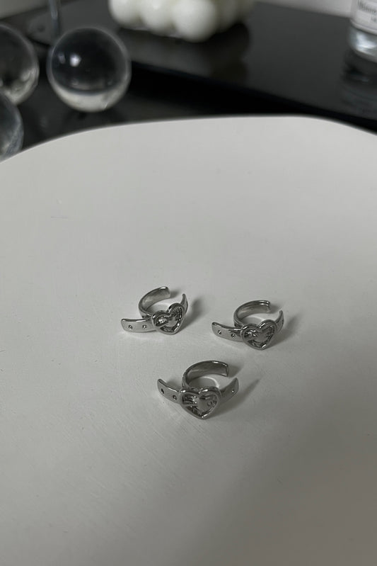 心形皮帶扣耳夾