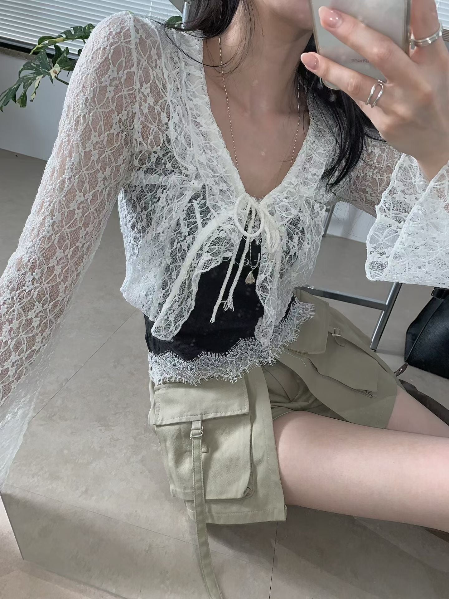 透膚蕾絲外套