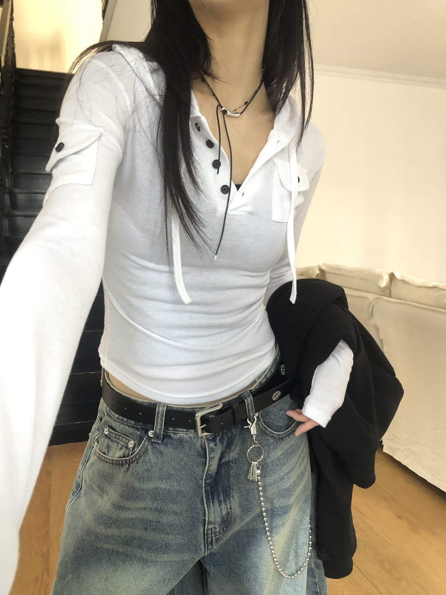 修身連帽上衣