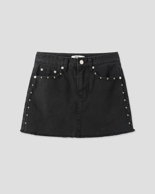 鉚釘牛仔短裙