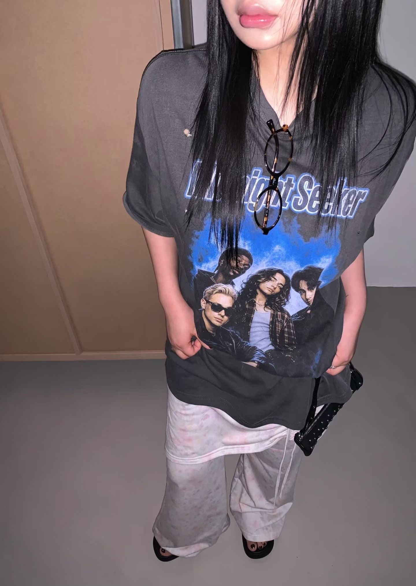 復古破洞寬鬆Tee