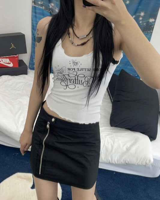 蝴蝶花邊小背心