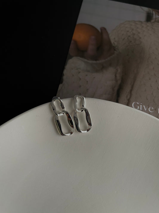 不規則幾何耳環